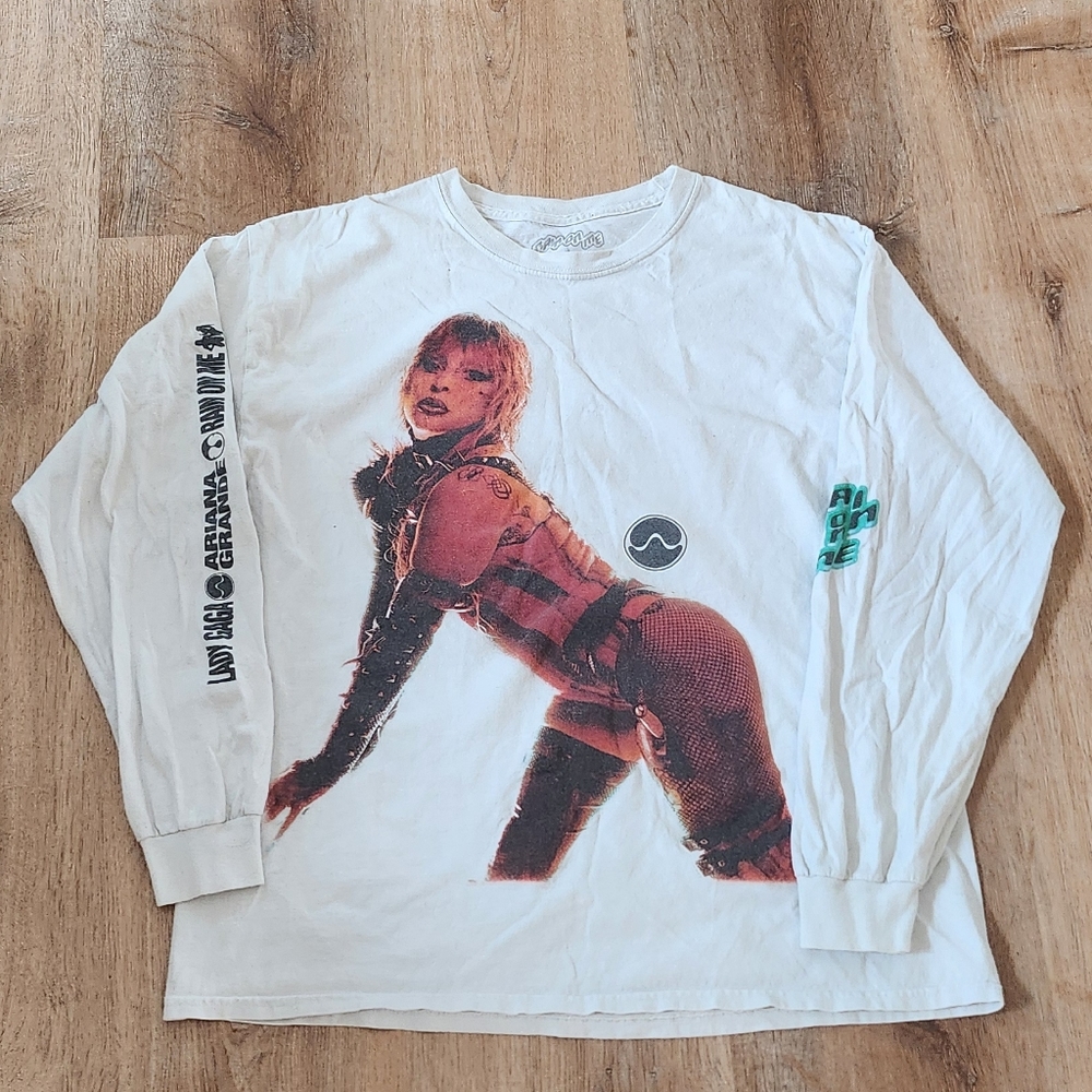 Lady Gaga + Ariana Grande Rain On Me long sleeve Size L